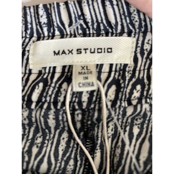 Max Studio Womens XL Cropped Ankle Wide Leg Pants Pull On Elastic Waist Pockets - Picture 5 of 12